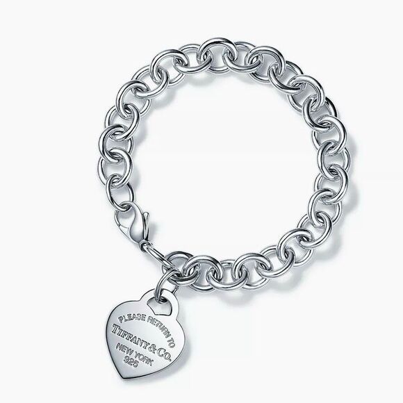 Return To Tiffany Heart Tag Chain Link Bracelet - 8” - Silver - Picture 13 of 15